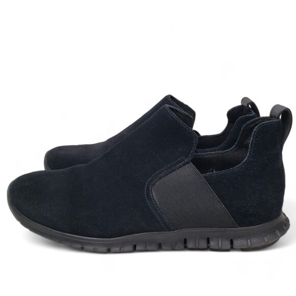Cole Haan ZeroGrand Slip On Sneakers Women’s All Blackout Suede Flexible Run 6.5 - Picture 1 of 7